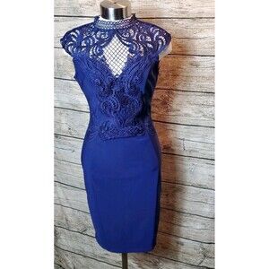 Lipsy London Blue Lace Dress Size 6